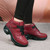 Women's red velcro thread accents double rocker bottom shoe boot 04