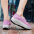 Women's pink canvas plain slip on rocker bottom shoe sneaker 04
