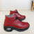 Women's red velcro thread accents winter double rocker bottom shoe boot 11