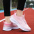 Women's pink flyknit pattern stripe & print shoe sneaker 05