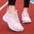 Women's pink flyknit pattern stripe & print shoe sneaker 07