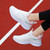 Women's white flyknit pattern stripe & print shoe sneaker 02