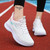 Women's white flyknit pattern stripe & print shoe sneaker 06