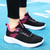 Women's black rose red flyknit pattern stripe texture shoe sneaker 03