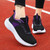 Women's black purple flyknit pattern stripe texture shoe sneaker 05