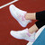 Women's white sport figure pattern & print shoe sneaker 05