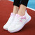 Women's white sport figure pattern & print shoe sneaker 08