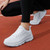 Women's white  flyknit stripe texture casual shoe sneaker 04