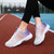 Women's white purple multi color flyknit stripe texture shoe sneaker 03