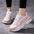 Women's white pink check pattern casual shoe sneaker 05