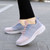 Women's pink flyknit stripe texture casual shoe sneaker 04