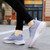 Women's pink flyknit stripe texture casual shoe sneaker 05