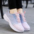 Women's pink flyknit stripe texture casual shoe sneaker 06