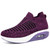 Women's purple flyknit stripe texture pattern slip on rocker bottom sneaker 01