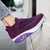 Women's purple flyknit stripe texture pattern slip on rocker bottom sneaker 04