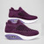 Women's purple flyknit stripe texture pattern slip on rocker bottom sneaker 09