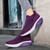 Women's purple flyknit stripe texture pattern slip on rocker bottom sneaker 05