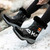 Women's black pattern side zip winter double rocker bottom shoe boot 02