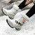 Women's beige pattern side zip winter double rocker bottom shoe boot 07