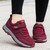 Women's red stripe velcro lace accents shoe sneaker 02