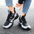 Women's black white thread accents casual shoe sneaker 05