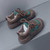 Women's brown green buckle strap accents casual shoe sneaker 07