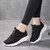 Women's black flyknit stripe texture accents casual shoe sneaker 02