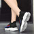 Women's black color square pattern sock like casual shoe sneaker 03