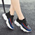 Women's black color square pattern sock like casual shoe sneaker 07