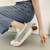 Women's grey green flyknit check & stripe texture casual shoe sneaker 04