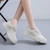 Women's beige mini strap accents casual shoe sneaker 02