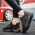 Women's black curve & stripe pattern casual shoe sneaker 03