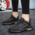 Women's black curve & stripe pattern casual shoe sneaker 06