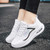 Women's white curve & stripe pattern casual shoe sneaker 03