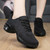 Women's black flyknit stripe pattern texture casual shoe sneaker 08