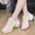 Women's pink flyknit stripe pattern texture casual shoe sneaker 04