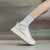 Women's white label print thick sole casual shoe sneaker 03