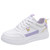 Women's white purple label print casual shoe sneaker 01