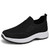 Women's black plain flyknit casual slip on shoe sneaker 01