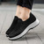 Women's black plain flyknit casual slip on shoe sneaker 09