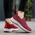 Women's red plain flyknit casual slip on shoe sneaker 09