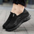 Women's black flyknit stripe accents & print slip on shoe sneaker 09