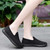 Women's black flyknit simple plain casual slip on shoe sneaker 06