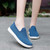Women's blue flyknit simple plain casual slip on shoe sneaker 02