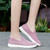 Women's purple flyknit simple plain casual slip on shoe sneaker 07