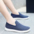 Women's navy flyknit simple plain casual slip on shoe sneaker 02