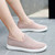 Women's pink flyknit simple plain casual slip on shoe sneaker 02