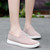 Women's pink flyknit simple plain casual slip on shoe sneaker 05