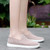 Women's pink flyknit simple plain casual slip on shoe sneaker 07