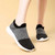 Women's grey flyknit stripe texture sock like entry slip on shoe sneaker 05